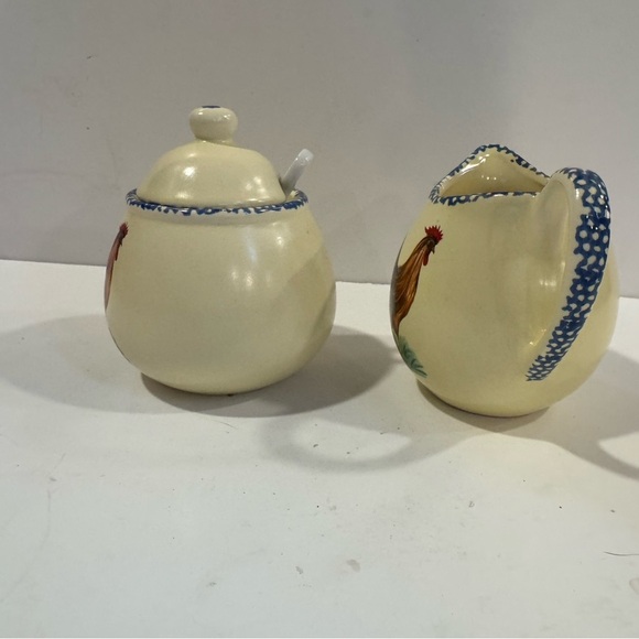 Gryphonware vintage Country Rooster Cream and Sugar Set - Picture 4 of 15